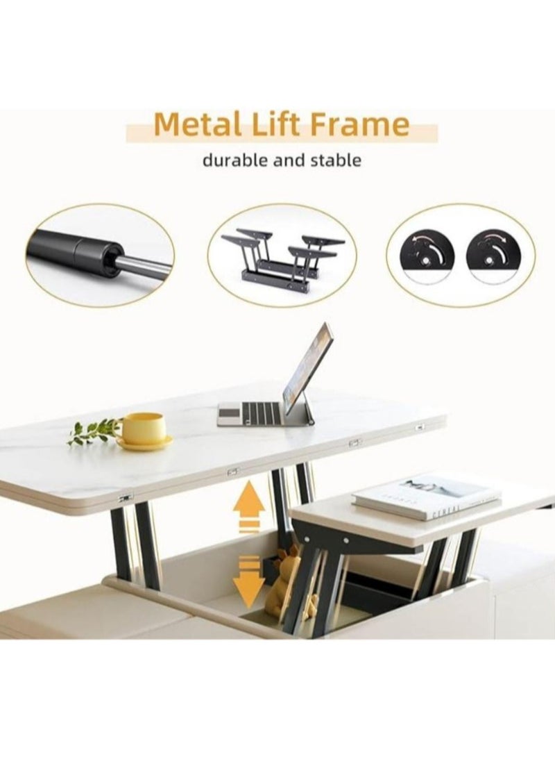 Generic Multifunctional Adjustable Height Modern Dining Table Set Coffee Table Set  - Image 5