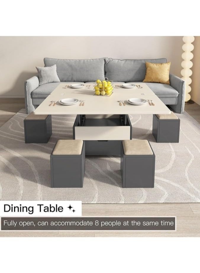 Generic Multifunctional Adjustable Height Modern Dining Table Set Coffee Table Set  - Image 3