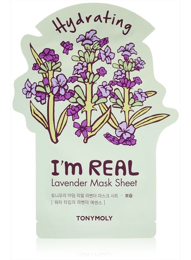 TONYMOLY I'm Real Lavender Hydrating Mask Sheet, Pack of 1 - Image 1