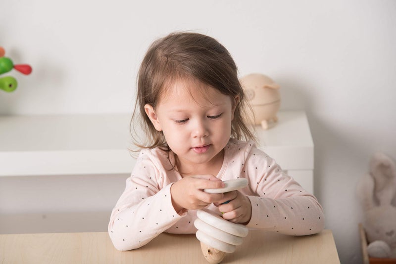 PlanToys Lacing Sheep Wooden Toddler Toys for Color Sequencing with Colored Beads and Matching Different Sized Rings - Lace Together to Build the Sheep - Image 2