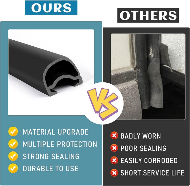 Kikerike RV Slide Out Seal 1 x 15/16 inch x 40 Ft D-Shape Replacement Rubber Seal for RV Camper - Black - Image 4