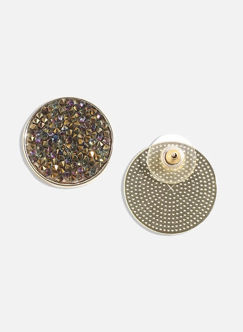 SOHI Embellished Cluster Circular Artificial Stud Earring Jewellery