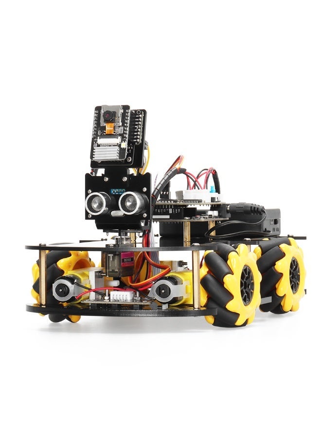 robotgcc Omnidirectional Mecanum Robot Car with ESP32 Camera – Real-time Video Streaming, Infrared Line Following, Ultrasonic Ranging, Path Navigation, Arduino IDE/MicroPython Compatible – Maker Lab & Competition Kit - Image 1