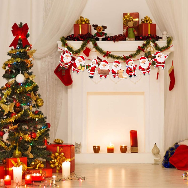Zyozique® Christmas Party Paper Banner - Santa Character for X-Mass Decorations, Merry Christmas for Home - Office Party, Xmas Bunting - Image 4