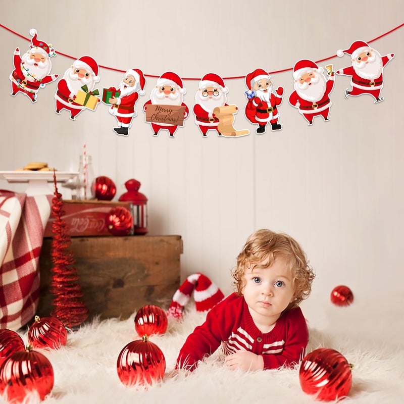Zyozique® Christmas Party Paper Banner - Santa Character for X-Mass Decorations, Merry Christmas for Home - Office Party, Xmas Bunting - Image 5