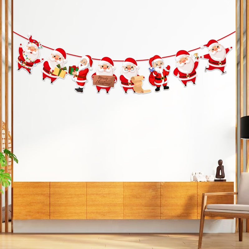 Zyozique® Christmas Party Paper Banner - Santa Character for X-Mass Decorations, Merry Christmas for Home - Office Party, Xmas Bunting - Image 1