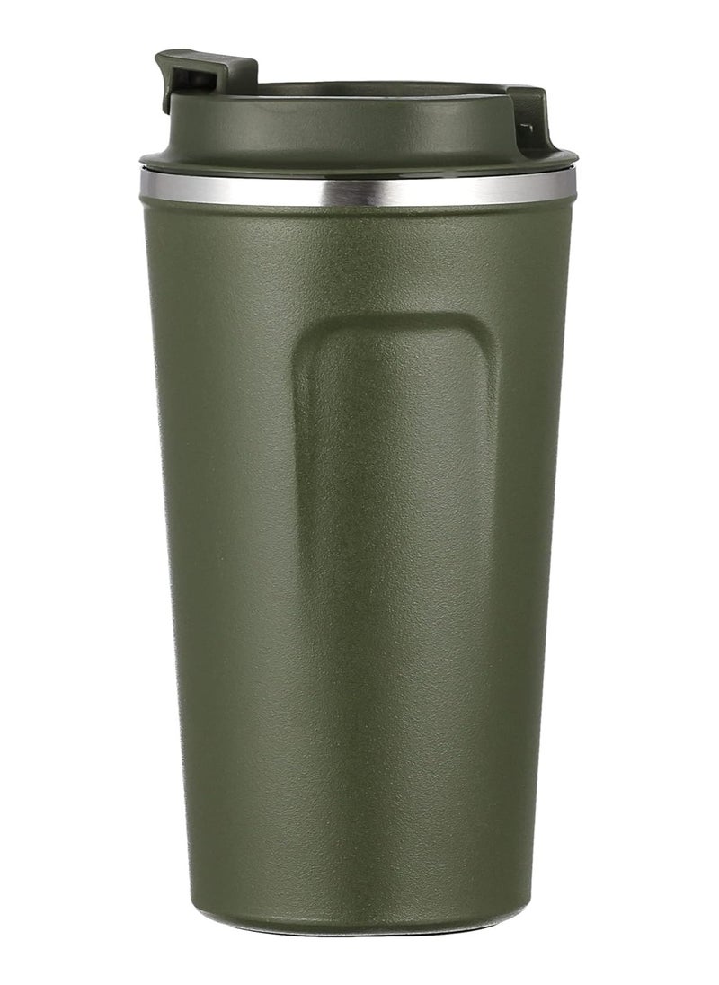 Generic - stainless steel thermal mug 510 ml - green and silver - Image 1