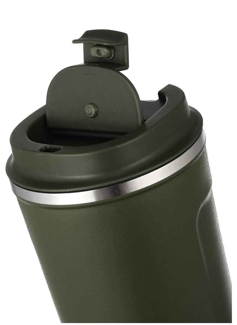 Generic - stainless steel thermal mug 510 ml - green and silver - Image 1
