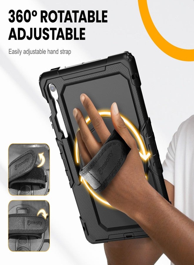Timecity Case for Samsung Galaxy Tab S10 FE+ Plus 2025 Protective 13.1 inch Tablet, Shockproof Cover with S Pen Holder, Kickstand, Screen Protector, Hand & Shoulder Strap, Black - Image 3