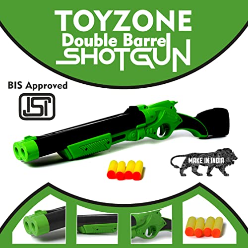 Toy Zone Toyzone Ben10 Double Barrel Shotgun-58793 | Foam Blaster Double Barrel Gun | Safe and Long Range | Lock & Load Pump Action | 5-Play Shotgun Shells with Gun | Shotgun Boomstick | Pull & Action ProShot | For Kids, Teens, Adults - Image 4