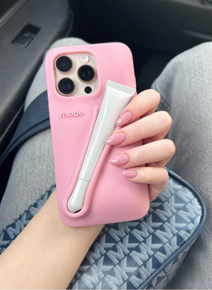 rhode 16 Pro Max Silicone Holder for Cell Phone,(case only) Lip Gloss Adhesive Sleeve for Phone, Lip Holder Stick-on Phone Case, Back Stick On Holder for iPhone 16 pro Max Ribbon color - Image 3