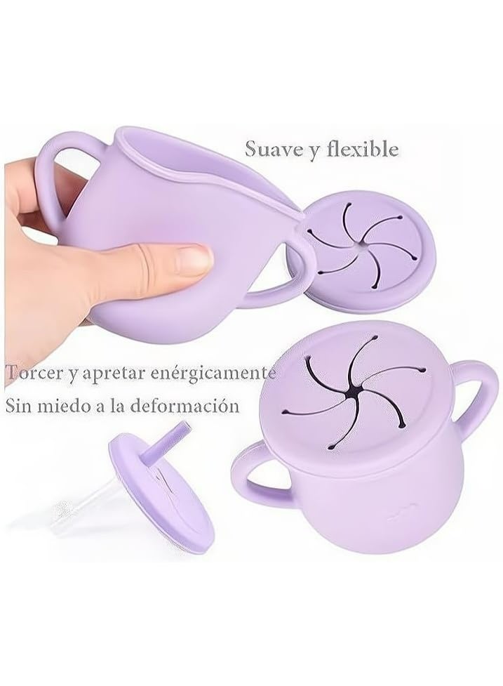 شيكو طقم طعام الطفل المتكامل 9 قطع من شيكو (Chicco) - طبق شفط، وعاء، كوب بمصاصة، ومريلة وأدوات - لتشجيع الرضاعة الذاتية - Image 3