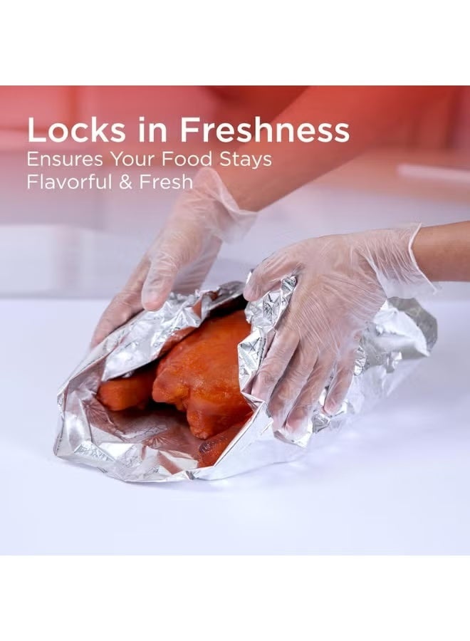 Hotpack Micro Embossed Heavy Duty Aluminium Foil 7.75m*30cm, 25sq.ft, Cooking-Storing-Wrapping - Image 3