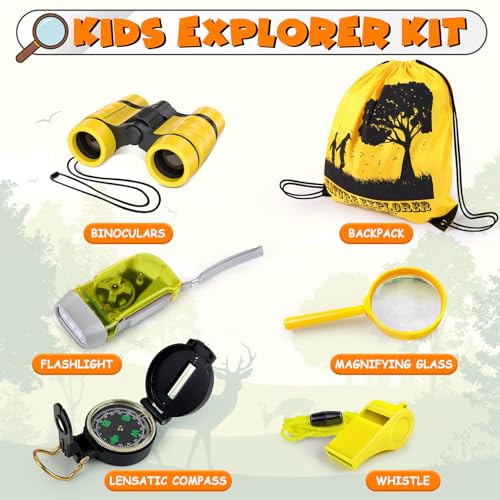 ESSENSON Kids Explorer Kit Adventure Kit for Kids Outdoor Explorer Kit with Binoculars Summer Outdoor Toys for Kids Ages 48 - Image 5