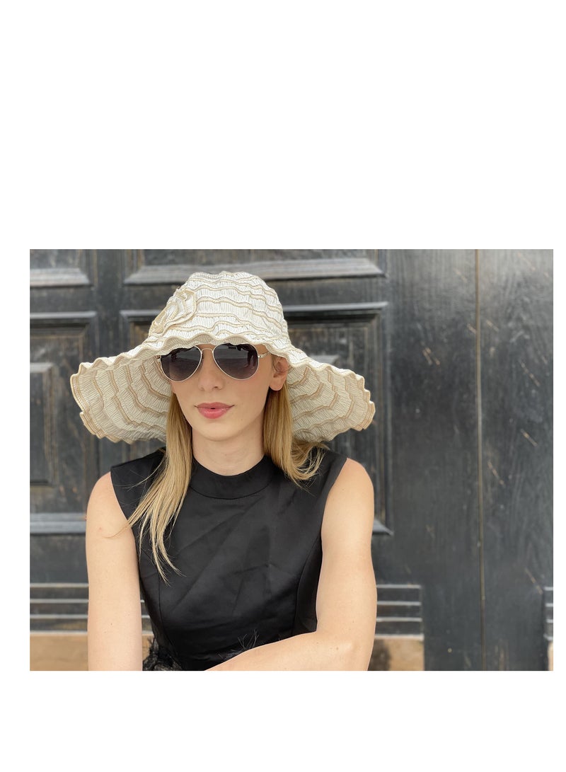 SYOSI Women Folding Vintage Outdoor Sun Hats for Beach Garden Travelling UV Protection  - Image 2