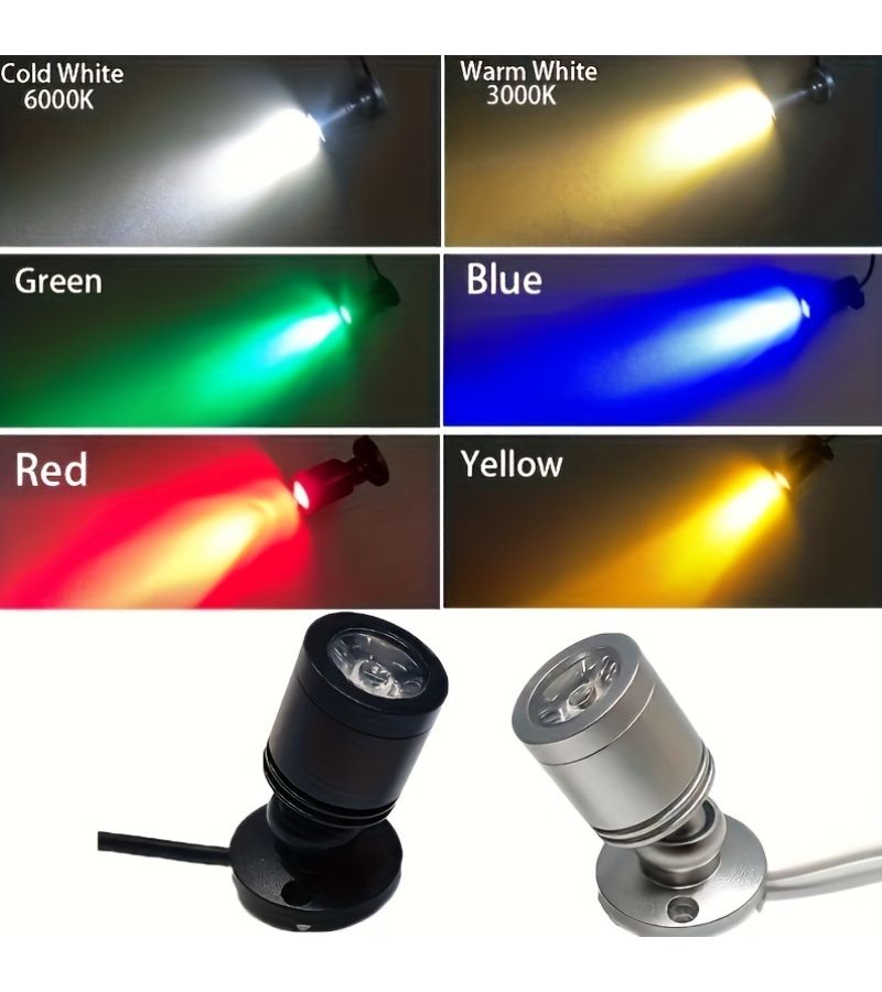 1 قطعة سبوت لايت صغير LED USB 5 فولت ساطع للإضاءة العلوية المثبتة على الأسفل 1 واط ضوء أبيض قابل للدوران بزوايا للاستخدام الداخلي في الخزائن وأرفف العرض وعدادات عرض المجوهرات باللون الأسود - Image 5