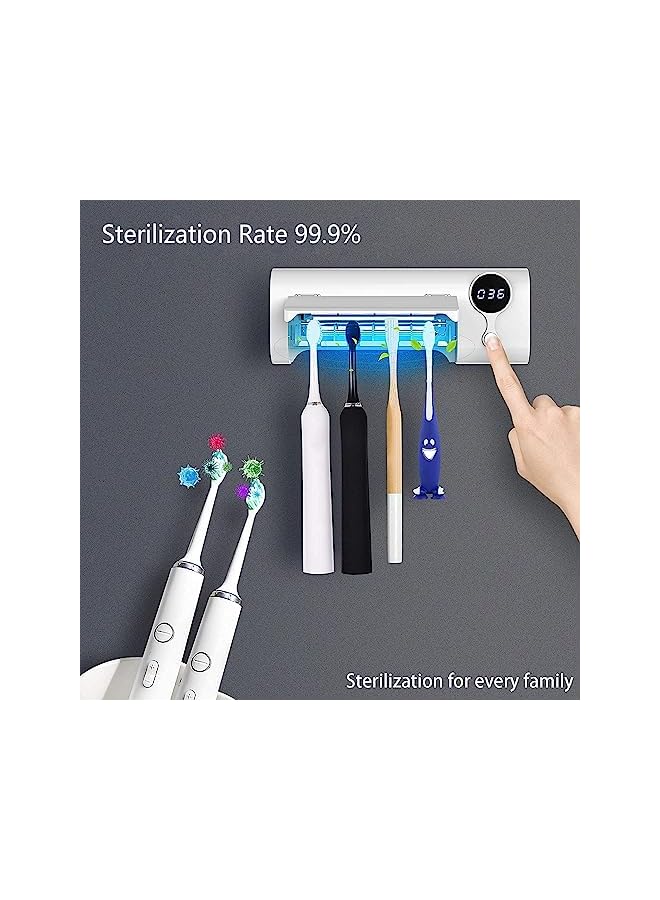 UV Toothbrush Sanitizer, Wall Mounted ToothBrush Sterilizer, Sanitizing Toothbrush Holder, with Toothbrush Sterilization Function, Rechargeable and Drilling-Free - Image 2