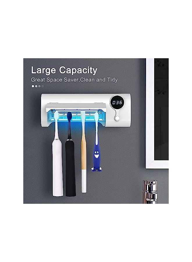 UV Toothbrush Sanitizer, Wall Mounted ToothBrush Sterilizer, Sanitizing Toothbrush Holder, with Toothbrush Sterilization Function, Rechargeable and Drilling-Free - Image 5