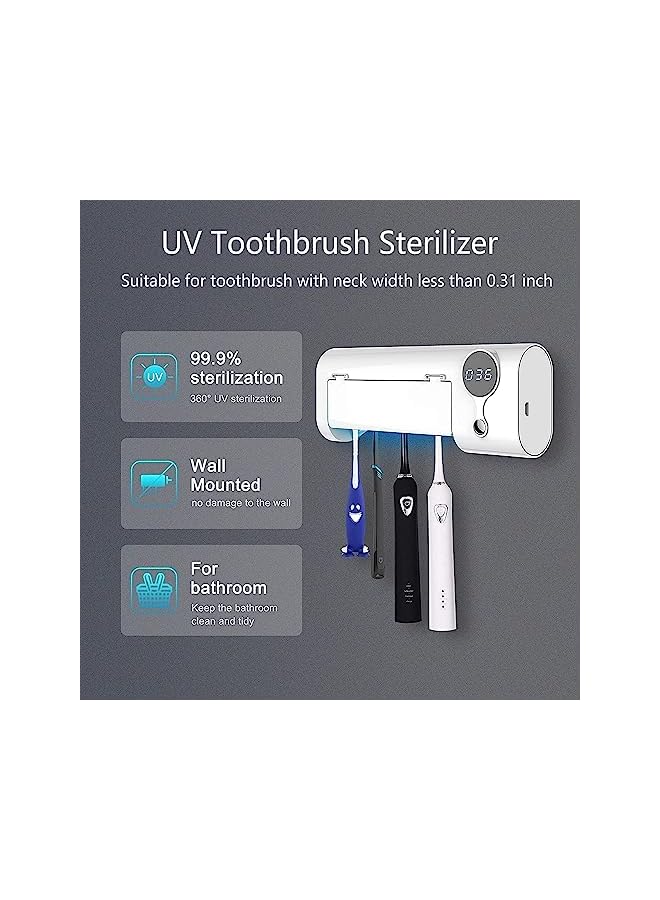 UV Toothbrush Sanitizer, Wall Mounted ToothBrush Sterilizer, Sanitizing Toothbrush Holder, with Toothbrush Sterilization Function, Rechargeable and Drilling-Free - Image 4