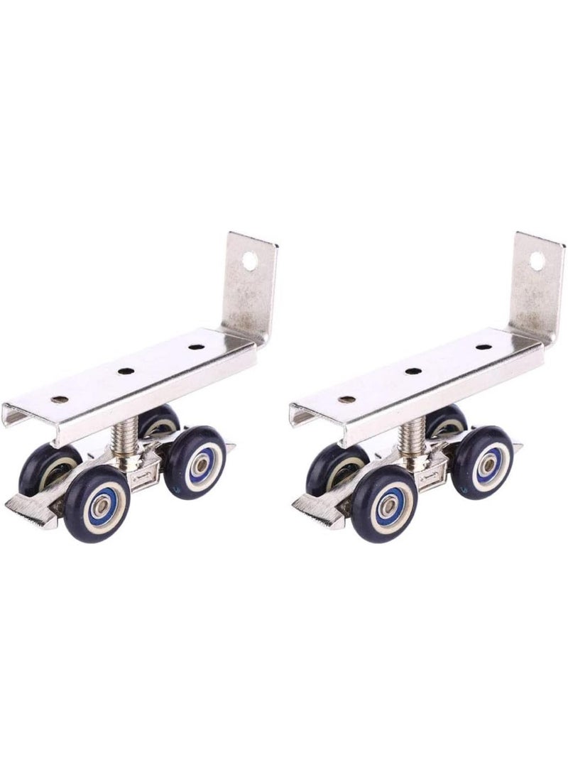 GGOOT Silent Hanging Wheel,4Pcs Sliding Door Roller,Stainless Steel Wood Sliding Door Hardware Tool with Built,in Ball Bearing,Thickened Mounting Bracket,Sturdy and Easy to  - Image 3