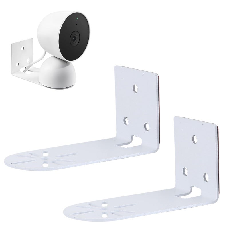 ToolHouse 2 Pack Adhesive Metal Wall Mount for Security Camera – Adjustable Bracket for Corner & Ceiling Installation, No-Drill, Anti-Rust – Compatible with Most Indoor Cameras - Image 1
