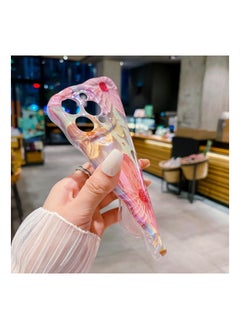 SYOSI SYOSIC for iPhone 15 Pro Max Case, Colorful Retro Oil Painting Flower Cute Curly Wave Border Floral Case for Women Girls, Camera Protection Soft Shockproof Cover Case for iPhone 15 Pro Max - Pink  - Image 4