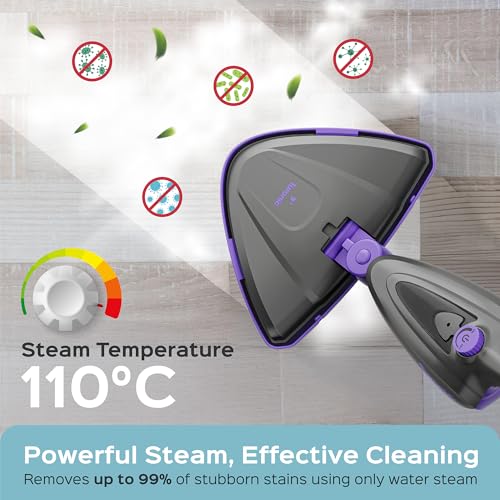 Turonic ST3 10-in-1 Steam Mop - 1500W Floor Steamer with Detachable Handle, 110°C Steam, 25-Min Runtime, Handheld Cleaner for Tile, Grout, Hardwood, Carpet, Upholstery, Chemical-Free Cleaning - Image 2