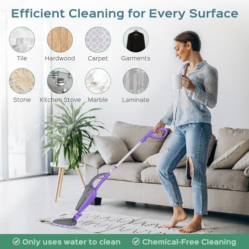Turonic ST3 10-in-1 Steam Mop - 1500W Floor Steamer with Detachable Handle, 110°C Steam, 25-Min Runtime, Handheld Cleaner for Tile, Grout, Hardwood, Carpet, Upholstery, Chemical-Free Cleaning - Image 5