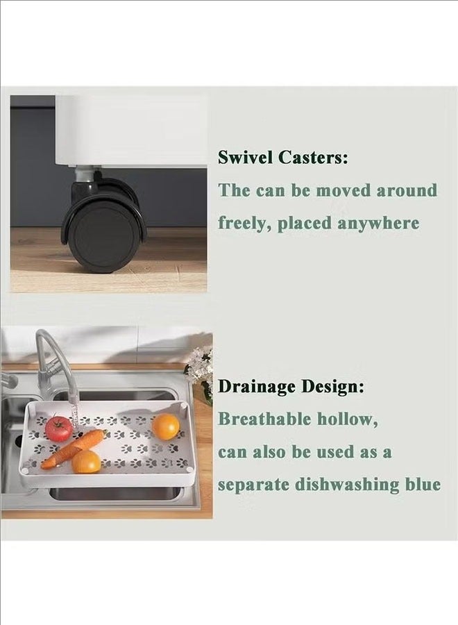 BLOOMING TIME 3-layer movable crevice rack, wheeled cart, layered rack, kitchen supplies, household appliances, floor-to-ceiling crevice storage rack, black - Image 3