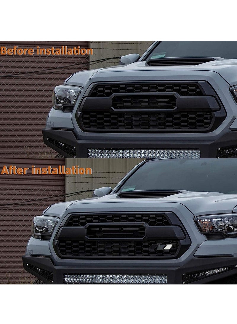 KASTWAVE Tri-color grille badge logo decoration accessories car truck label for Tacoma 4Runner and for Tundra Rav4, three-color badge logo for Highlander's T-G3Y White-Light gray-Black  - Image 2