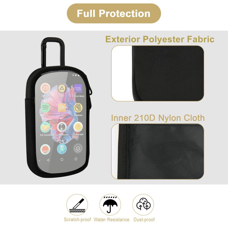 TXEsign MP3 & MP4 Player Carry Case Bag with Clear Window Travel Carrying Case for 4" Touch Screen MP3 MP4 Music Player Case Storage Bag with Inner Pocket for Earphones, USB Cable, Memory Card (Black) - Image 5