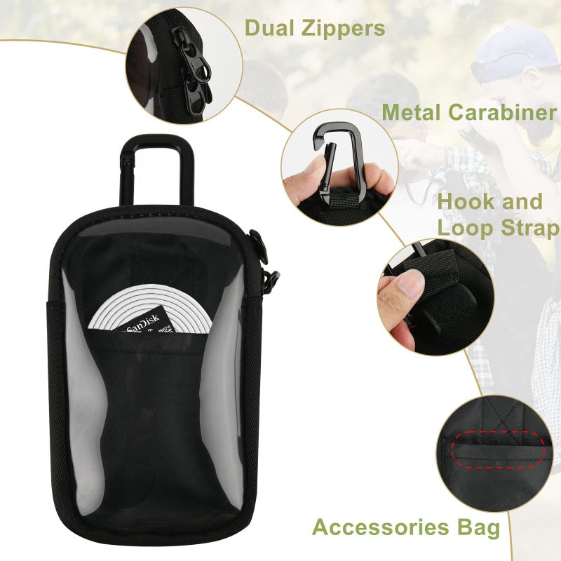 TXEsign MP3 & MP4 Player Carry Case Bag with Clear Window Travel Carrying Case for 4" Touch Screen MP3 MP4 Music Player Case Storage Bag with Inner Pocket for Earphones, USB Cable, Memory Card (Black) - Image 2