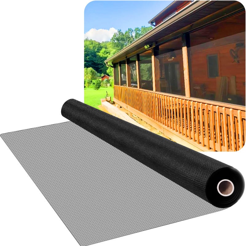 HOFUDON Window Screen Mesh, 48" x 100' Fiberglass Screen Roll Door Mesh, Replacement Window Screens for House Windows, Patio Porch Sliding Screen Mesh Black - Image 1