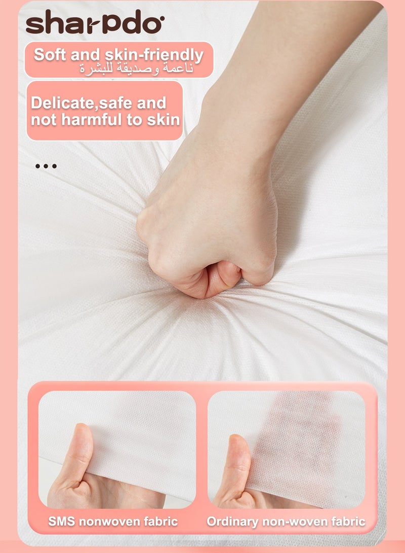 Sharpdo 4 PCS Disposable Bed Sheets Travel Sheets for Hotel, Disposable Sheets for Bed Travel Bedding Cover Portable Sheet with 1 Quilt Cover, 1 Sheet and 2 Pillowcase for Travel Business Trip Spa Hotel - Image 3