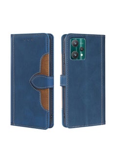 HuHa Case Cover For Realme 9 Pro Skin Feel Straw Hat Magnetic Buckle Leather Phone Case Blue 