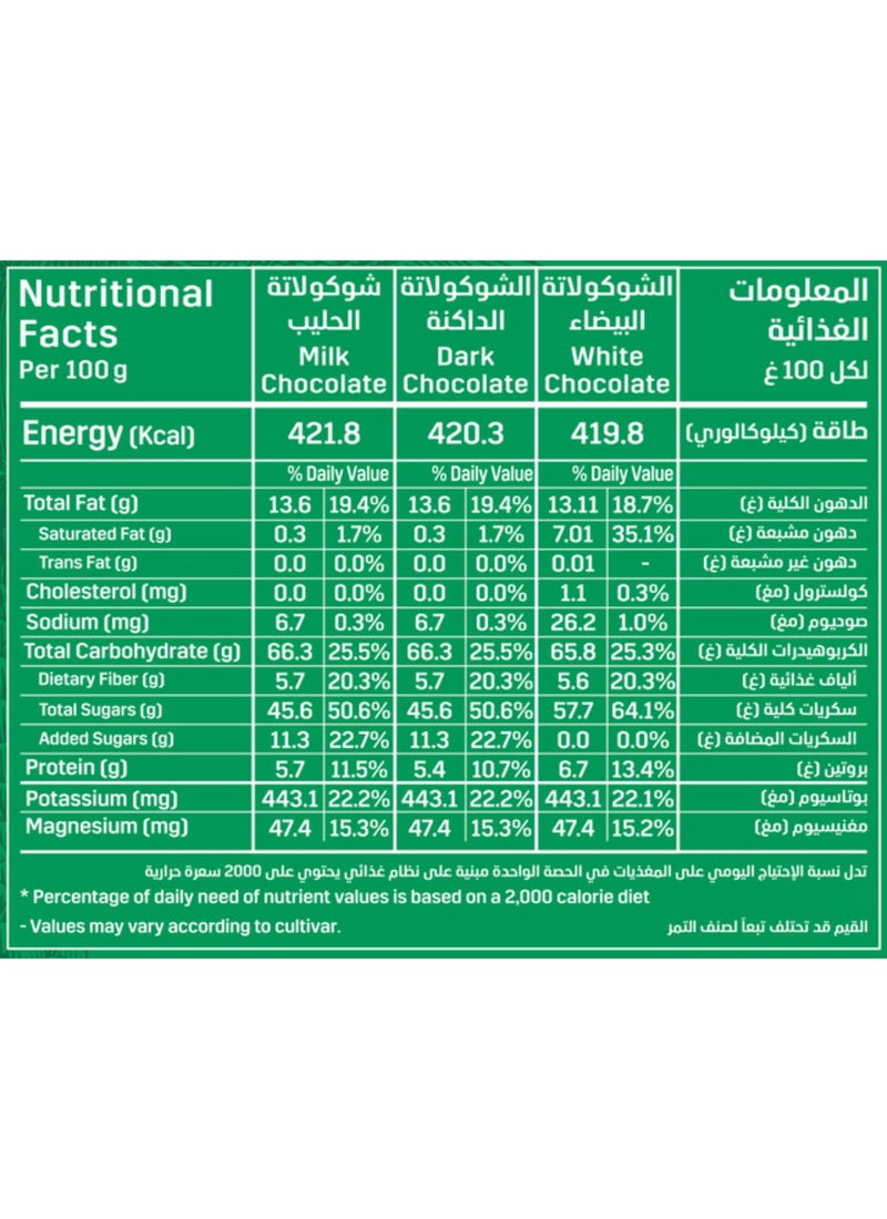 Date Crown Assorted Chocolate Dates With Almonds 3 x 250g - Image 3