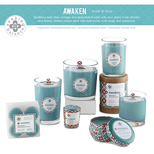Root Candles Seeking Balance Wood Wick Spa Candle Aromatherapy Candles, 8-Ounce, Awaken: Basil & Lime - Image 2