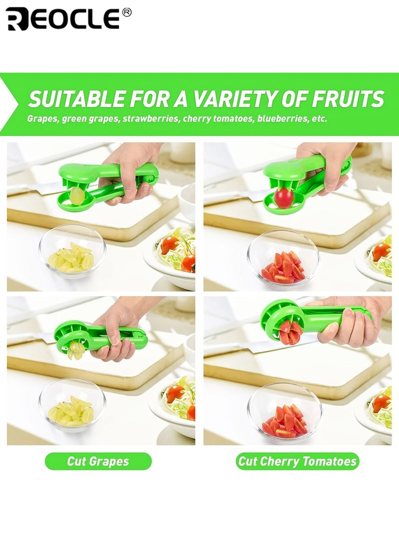 REOCLE Portable Fruit Cutter Ergonomic Easy Grip Slicing Tool witfor Grapes Cherries Tomatoes Strawberries Dishwasher Safe Durable Plastic Design - Image 3