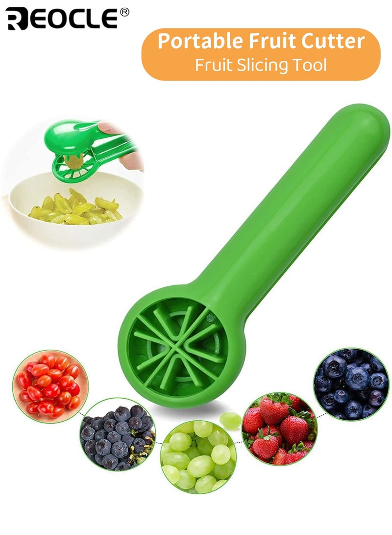 REOCLE Portable Fruit Cutter Ergonomic Easy Grip Slicing Tool witfor Grapes Cherries Tomatoes Strawberries Dishwasher Safe Durable Plastic Design - Image 1