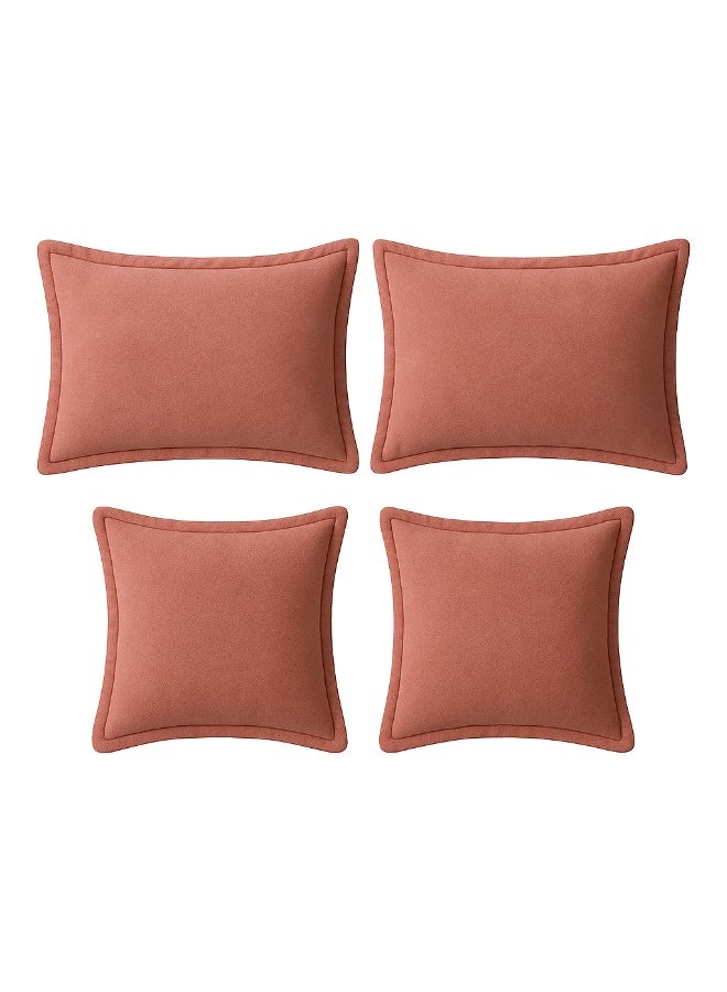 مينج لي مفرش شتوي نفرين نظام وجهين وجه مخمل وجه فرو - طقم مفارش 6 قطع ( 1 لحاف + 1 وشرشف مطاطي + 4 أغطية وسائد ديكورية ) يناسب سرير مقاس 200x200 سم - Image 4