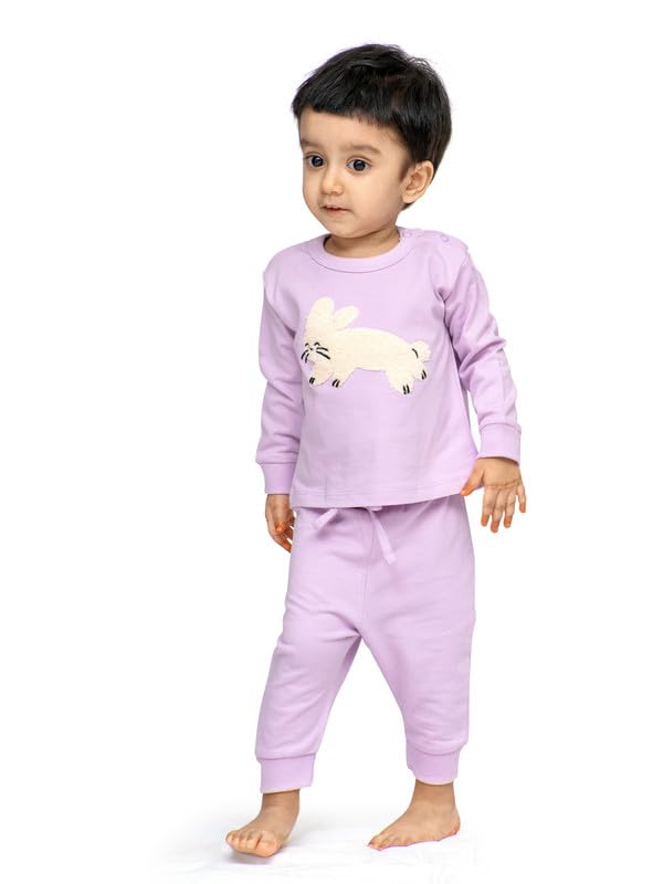 ARIEL Unisex Baby Full Sleeves Cotton Sweatshirt & Joggers Set (Pack of 2) (AR-BS-P2-GrnPan_Prpl_cat-0-3) - Image 5