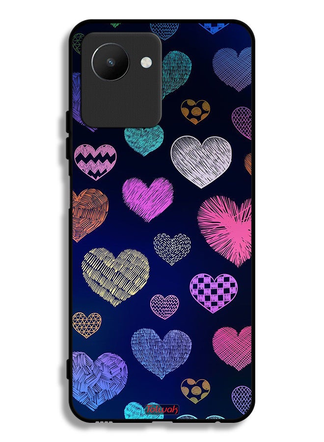 Tolwak Realme C30s Protective Case Cover Dhaga Hearts Pattern - Image 2