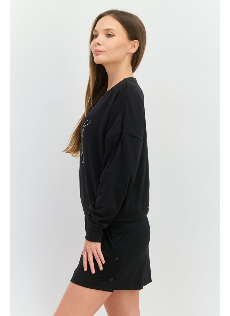 PUMA Women Sportswear Fit Long Sleeves Training Sweatshirt, Black  - Image 2