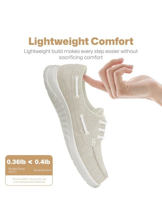 walk_hero_comfort_and_support أحذية لوفر للنساء مع دعم القوس، أحذية خفيفة الوزن سهلة الارتداء للنساء، أحذية مشي طبية قابلة للتنفس للنساء للمشي اليومي، بيج، 7 - Image 3