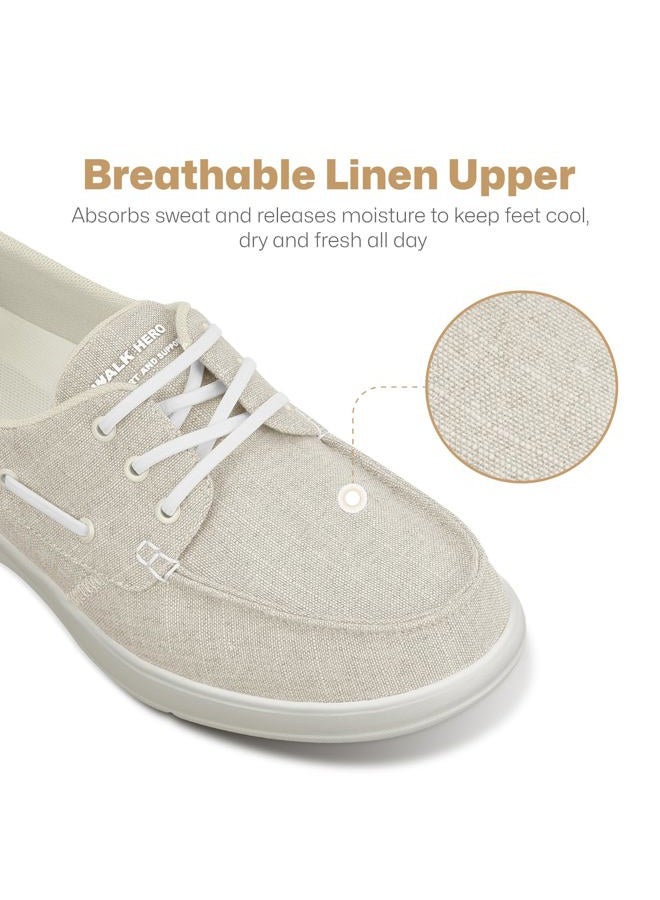 walk_hero_comfort_and_support أحذية لوفر للنساء مع دعم القوس، أحذية خفيفة الوزن سهلة الارتداء للنساء، أحذية مشي طبية قابلة للتنفس للنساء للمشي اليومي، بيج، 7 - Image 4