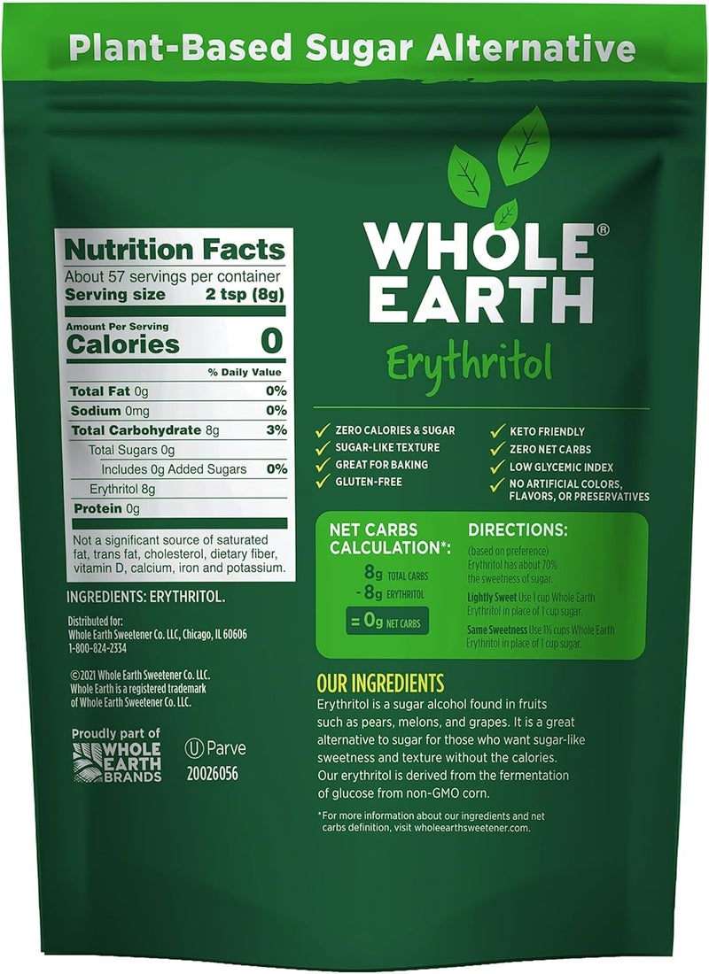 Whole Earth Sweetener Co. 100% Erythritol Sweetener - Keto Friendly, Zero Calorie Natural Sugar Alternative, 16 Oz - Image 2