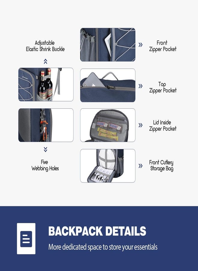 Maelstrom Cooler Backpack,50 Can Backpack Cooler Leakproof,Insulated Soft Cooler Bag,Camping Cooler,Beach Cooler,Ice Chest Backpack,Lightweight Travel Cooler Lunch Backpack for Hiking,Shopping,Blue - Image 4