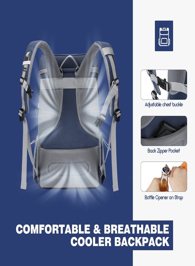 Maelstrom Cooler Backpack,50 Can Backpack Cooler Leakproof,Insulated Soft Cooler Bag,Camping Cooler,Beach Cooler,Ice Chest Backpack,Lightweight Travel Cooler Lunch Backpack for Hiking,Shopping,Blue - Image 5