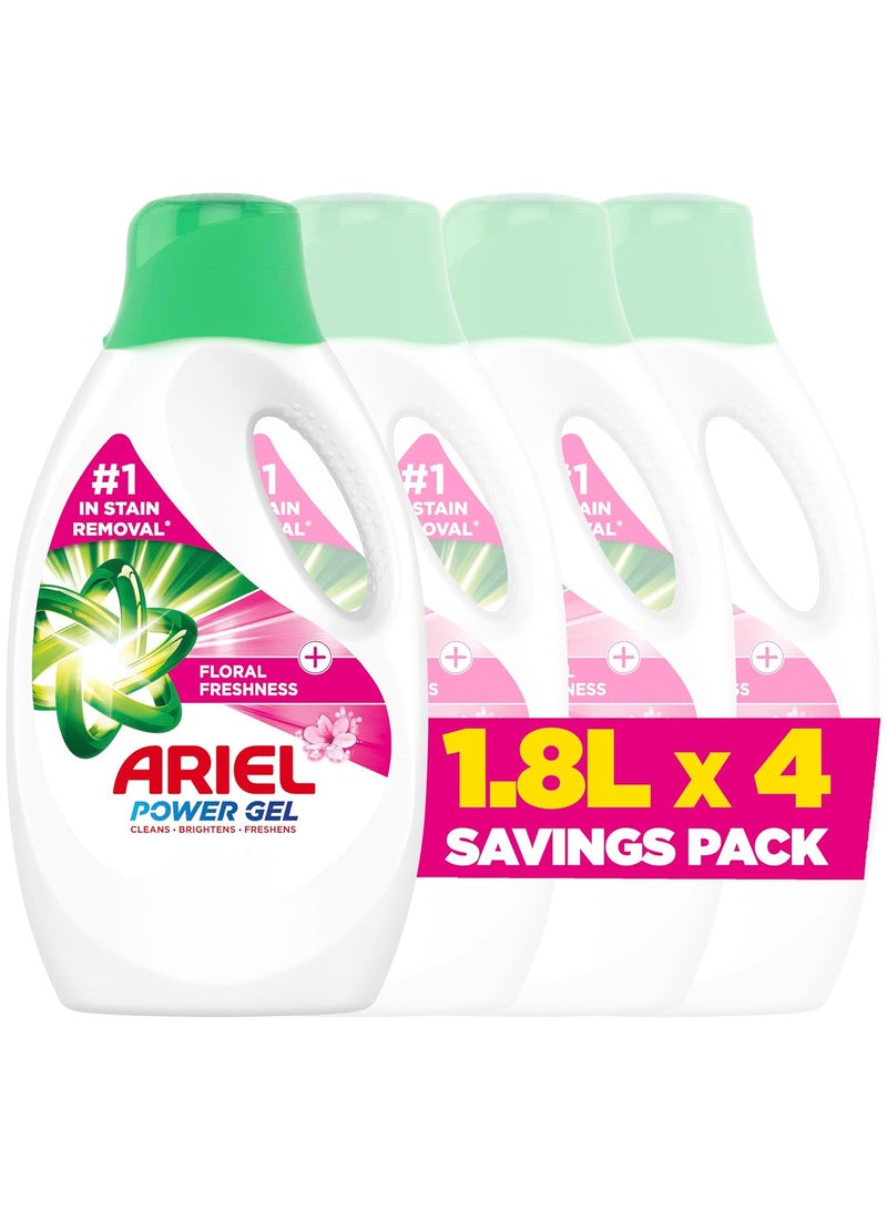 Ariel Laundry Detergent Floral Breeze Power Gel 1.8L, Pack of 4
