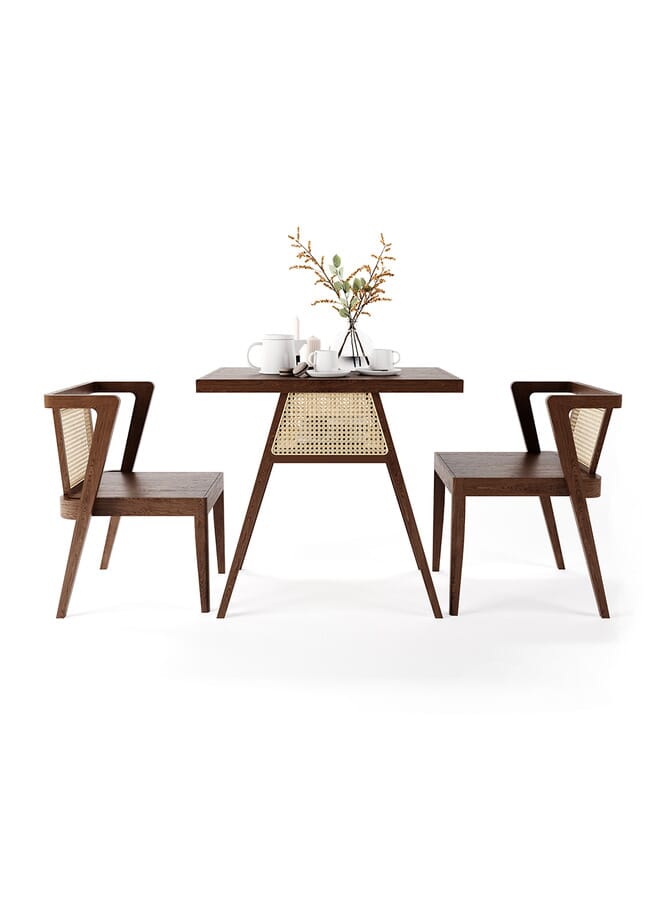 Lassio Table With 2 Chairs Brown